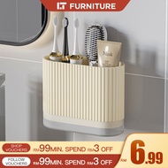 Toothbrush Holder Bathroom Rack Wall Mounted Toothpaste Holder Bathroom Accessories Bathroom Kitchen