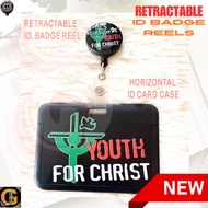 jg New  Round YFC Youth for Christ Glossy Retractable Badge Reels Id Clip Name Tags