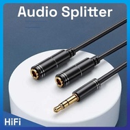 Overfly Splitter Audio 3.5mm Male to 3.5mm Female Headphone Mic 38cm - AV114
