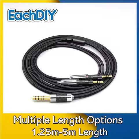 6.5mm XLR 4.4mm Super Soft Headphone Nylon OFC Cable For Audio-Technica ATH-R70X Earphone LN008026