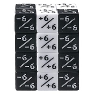 Dice Counter Set of 24 12 White  12 Black 16mm Dice Token Dice Loyalty Dice D6 Dice White 16 and Bla