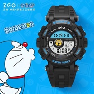 ZGO Doraemon Co-Branded Watch/Shockproof Shockproof/Luminous Digital Watch/Student Watch/Waterproof 