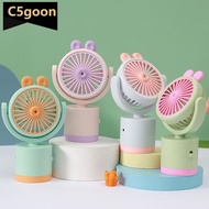 C5GOON Colorful Cartoon Mini Desktop Fan Indoor Outdoor Portable USB Rechargeable Handheld Shaking R