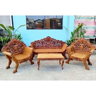 BRAND NEW CLEOPATRA SALA SET MADE OF SOLID NARRA WOOD WITH VERY INTRICATE CARVINGS