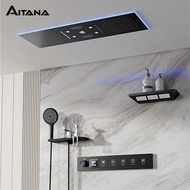 AITANA Brass metal LED Display Thermostatic Shower System Bathroom Ceiling embedded concealed giant 