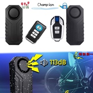 CHAMPIONO Bike Alarm Bell, with Remote 113dB Vehicle Security Alarm System, Waterproof Anti-Theft Vi