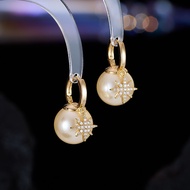 Simple earrings fashion light luxury style The latest styles in 2026 Diamond inlay champagne color r