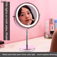 Mirror High-end 9.0 Inch Magnifying Makeup Mirror Double-Sided Mirror Lifting Mirror Rotating led wi