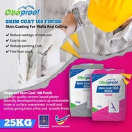 OBAPROOF 25KG SKIM COAT 168 FINISH WHITE or GREY Skim Coating For Walls And Ceiling / Skimcoat Wall 