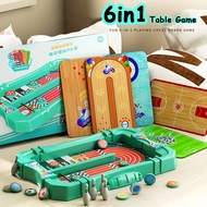 6in1 Papan Permainan Sepak Bola Basket Bowling Sling Shot Table Board Game Mainan Anak-Anak Dewasa K