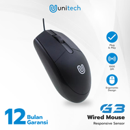 Mouse Kabel Unitech G3 Untuk Komputer Laptop PC 1000dpi
