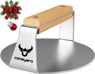 Smash Burger Press 5.5 "stainless STEEL Patty MAKER-Non-Stick smasher for Griddle Cooking-wood Handl