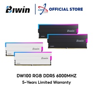 BIWIN DW100 RGB DDR5 GAMING LONGDIMM / PC RAM ( 16GB*2 / 32GB*2 ) ( 6000MHZ CL36 ) BLACK / SILVER