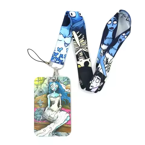 Corpse Bride Key lanyard Car KeyChain ID Card Pass Gym Mobile Phone Badge Kids Key Ring Holder Jewel