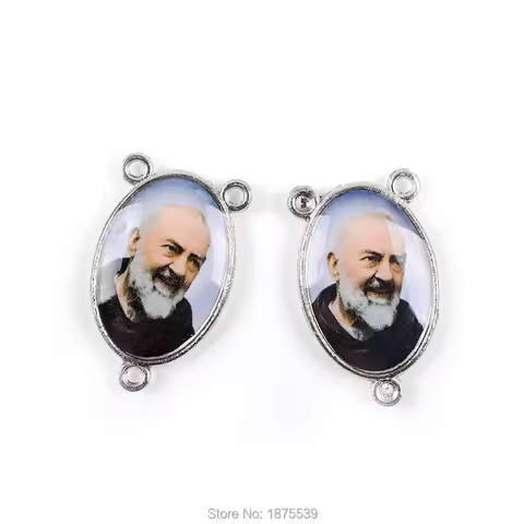Saint Padre Pio Rosary Necklace Centers Pio of Pietrelcina Priest 3 Holes Religious Accessory