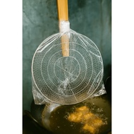 JUMBO BAMBOO HANDLE SCOOPER 40 CM JUMBO FRYING SCOOPER/ LARGE FRYING SCOOPER 40CM DRAIN/ SCOOPER