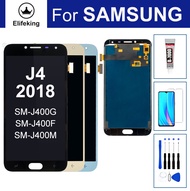 จอแอลซีดีสำหรับซัมซุง Galaxy J4 2018 J400 ชิ้นส่วนจอสัมผัสแอลซีดีของเครื่องแปลงดิจิทัล J400F/DS J400G/DS จอสำรอง