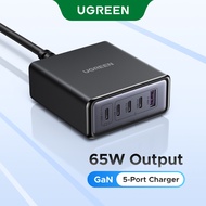 UGREEN 65W GaN Desktop Charger 4*USB C 1 USB A Charger Support PD3.0/PPS/QC3.0/AFC/FCP Fast Charging