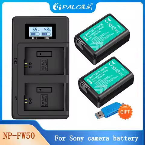 NP-FW50 NP FW50 Camera Battery + Dual Charger for Sony FW50 NEX-7 NEX-5N NEX-F3 A37 NEX-5R NEX-6 NEX
