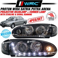 Eagle Eyes Proton Wira Satria Putra Arena Projector Headlamp + Corner Lamp With Starline & Signal Ru