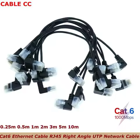 CAT6 UTP 26AWG RJ45 Cable Side Angled L Shape RJ45 Patch Cord Shape Ethernet Cable CAT5 Lan Cable Gi