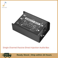 Professional Single Channel Passive Directฉีดเสียงกล่อง DI-Box พร้อม XLR TRS อินเทอร์เฟซสำหรับกีตาร์ไฟฟ้าเบส