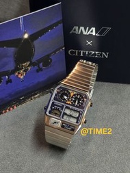 日本版  限量版  星辰 X 全日空 ANA  溫度計錶  Citizen  ANA DIGI TEMP  深寶藍色  航空儀表設計 temperature  thermometer  vintage