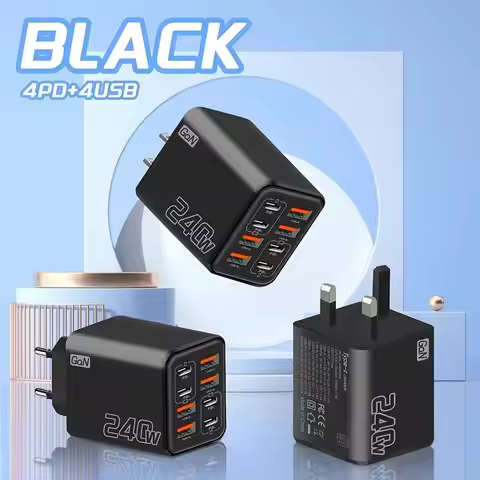 240W GaN USB C Charger 8 In 1 Fast Charging Power Adapter for Phone Laptop Smart Watch Home Office U