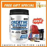 Mk Muscle Kingdom Creatine + Glutamine 500g (Free Gift) 100 serving halal creatine, halal glutamine
