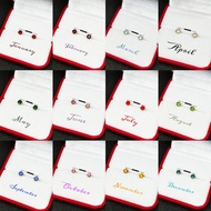 [KGS] Us 10k Gold Earring (birthstone) Hypoallergenic w/ box