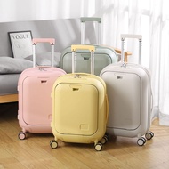 Kids Front-Zip Aluminum Luggage with 24-inch Trolley, Lightweight Cabin Case 60cm & 67cm