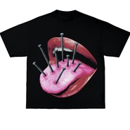 AIFindustry - Boxy Fit Edgy Nails And Lips Tshirt Boxy T Shirt/ Boxy Shirt/ Boxy Oversize Tshirt/ Bo