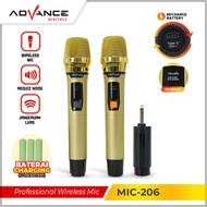 【READY STOCK】Advance MIC-206 Double Digital Mic Wireless Microphone Metalic