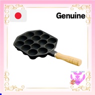 Ikenaga Iron Works Takoyaki Plate 14 Holes Wooden Handle Gas Fire Only Ajillo Made in Japan 411 dire