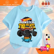 COD Tshirt Budak Hot Wheels Speed Monster Track Soft Cotton Breathable Casual Cartoon Printed Cool T