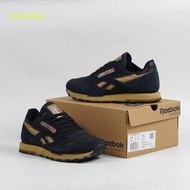 Reebok Classic Leather Utility Navy Black Gold Sepatu