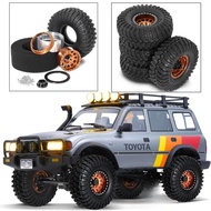 1.9 Beadlock Wheels with - 8.9mm Offset and Huangbo Tires for 1/10 AXIAL SCX10 III CJ - 7 YIKONG 408