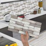 1/18pcs Self-Adhesive Faux Stone Ceramic Tile Stickers, Kitchen Backsplash Wall Decals, Bathroom Wal