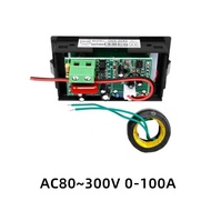 D69-2042 Với CT Hiển Thị Thời Gian Kép Vôn Kế Ampe Kế Ô Tô Xe Máy Đồng Hồ Đo Dòng Điện Điện Áp AC 80