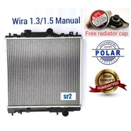 Wira 1.3/1.5  Radiator tangki air Manual Double layer 26mm Brand POLAR (Free cap)