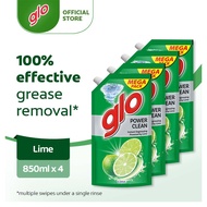 [Bundle of 4] Glo Active Foam Lime Dishwash Liquid Refill 850ml