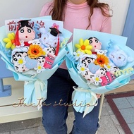 Crayon Shin-Chan Graduation Gift Bouquet Cartoon Bouquet Gift for Friends Girlfriends Plush Doll Bou