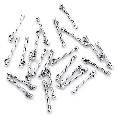 50Pcs Pendants Majorette Baton Charms Antique Silver Tone Jewelry DIY Findings 26x3.5mm