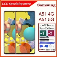 Original AMOLED For Samsung Galaxy A51 4G A51 5G LCD Display Touch Screen With Frame Replacement
