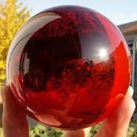1pc Asian Rare Natural Red K9 Crystal Ball Healing Magic Sphere Stone Decor，Unique Specimen for Coll