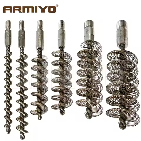 Armiyo .22Cal 7.62mm 9mm 10mm 12GA Gun Bore Cleaning Equipment 22lr Barrel Steel Brush Thread 8-32 5