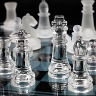 🚓Supply35*35cm Frosted Glass Chess(glass chess set)Glass Crystal Chess