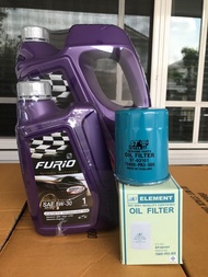 น้ำมันเครื่อง Furio บางจาก เบนซิน 10w-40 หรือ 5w-30 ขนาด 4 ลิตร + 1 ลิตร พร้อมไส้กรองน้ำมันเครื่องยี