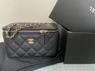 Chanel Vanity Case Caviar bag 黑金長盒子