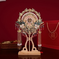 Friendship Bridal Gifts Bridal Group Fan Heavy Industry Double-Sided Fireworks Embroidery Two-Color 